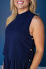 SSYS Samantha Pleated Twofer Midi Dress In Navy