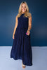 SSYS Samantha Pleated Twofer Midi Dress In Navy