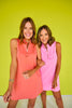 SSYS Zoey Ruffle Collar Zip Air Dress In Bright Pink