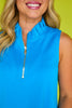 SSYS Zoey Ruffle Collar Zip Air Dress In Ocean