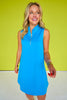 SSYS Zoey Ruffle Collar Zip Air Dress In Ocean
