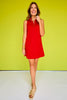 SSYS Zoey Ruffle Collar Zip Air Dress In Red
