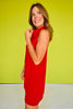 SSYS Zoey Ruffle Collar Zip Air Dress In Red