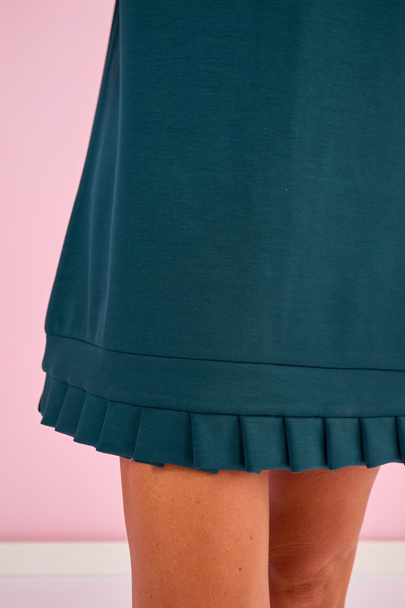 SSYS Pleated Hem Taylor Air 3/4 Zip Dress In Deep Teal *FINAL SALE*