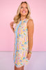 SSYS Sleeveless Everly Scallop Trim Dress In Capri Postcard *FINAL SALE*