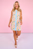 SSYS Sleeveless Everly Scallop Trim Dress In Capri Postcard *FINAL SALE*