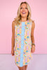 SSYS Sleeveless Everly Scallop Trim Dress In Capri Postcard *FINAL SALE*