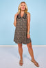 SSYS Sleeveless Gemma Peter Pan Collared Dress In Animal Spots