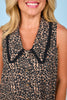 SSYS Sleeveless Gemma Peter Pan Collared Dress In Animal Spots