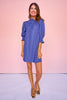 SSYS Maren Smocked Short Sleeve Dress In Dark Cobalt