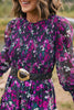 SSYS Wrenley Sheer Long Sleeve Tiered Maxi Dress In Berry Floral