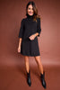 SSYS Evie Long Sleeve Turtleneck Mini Sweater Dress In Black