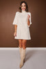SSYS Evie Long Sleeve Turtleneck Mini Sweater Dress In Ivory