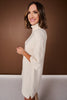 SSYS Evie Long Sleeve Turtleneck Mini Sweater Dress In Ivory