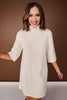 SSYS Evie Long Sleeve Turtleneck Mini Sweater Dress In Ivory