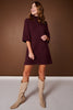 SSYS Evie Long Sleeve Turtleneck Mini Sweater Dress In Maroon