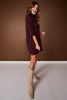 SSYS Evie Long Sleeve Turtleneck Mini Sweater Dress In Maroon