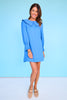 SSYS Pippa Long Sleeve Dress In Cornflower