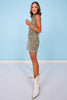 SSYS Annalise Denim Zip Collar Dress In Ivory Animal