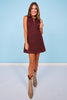 SSYS Annalise Denim Zip Collar Dress In Maroon Animal