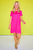 SSYS Aimee Dark Pink Crew Neck Short Sleeve Air Dress