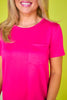 SSYS Aimee Dark Pink Crew Neck Short Sleeve Air Dress