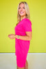 SSYS Aimee Dark Pink Crew Neck Short Sleeve Air Dress
