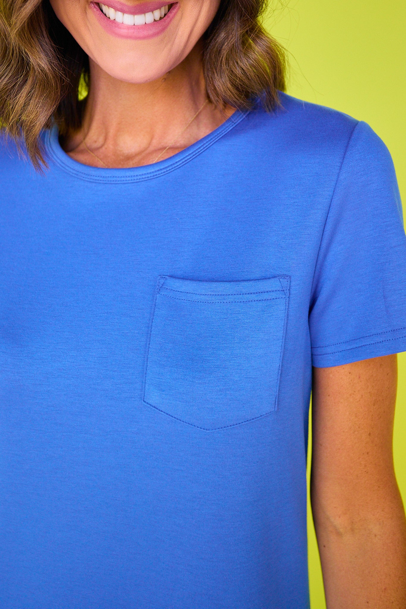 SSYS Aimee Electric Blue Crew Neck Short Sleeve Air Dress