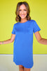 SSYS Aimee Electric Blue Crew Neck Short Sleeve Air Dress