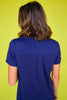 SSYS Aimee Navy Crew Neck Short Sleeve Air Dress
