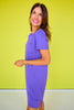 SSYS Aimee Purple Crew Neck Short Sleeve Air Dress