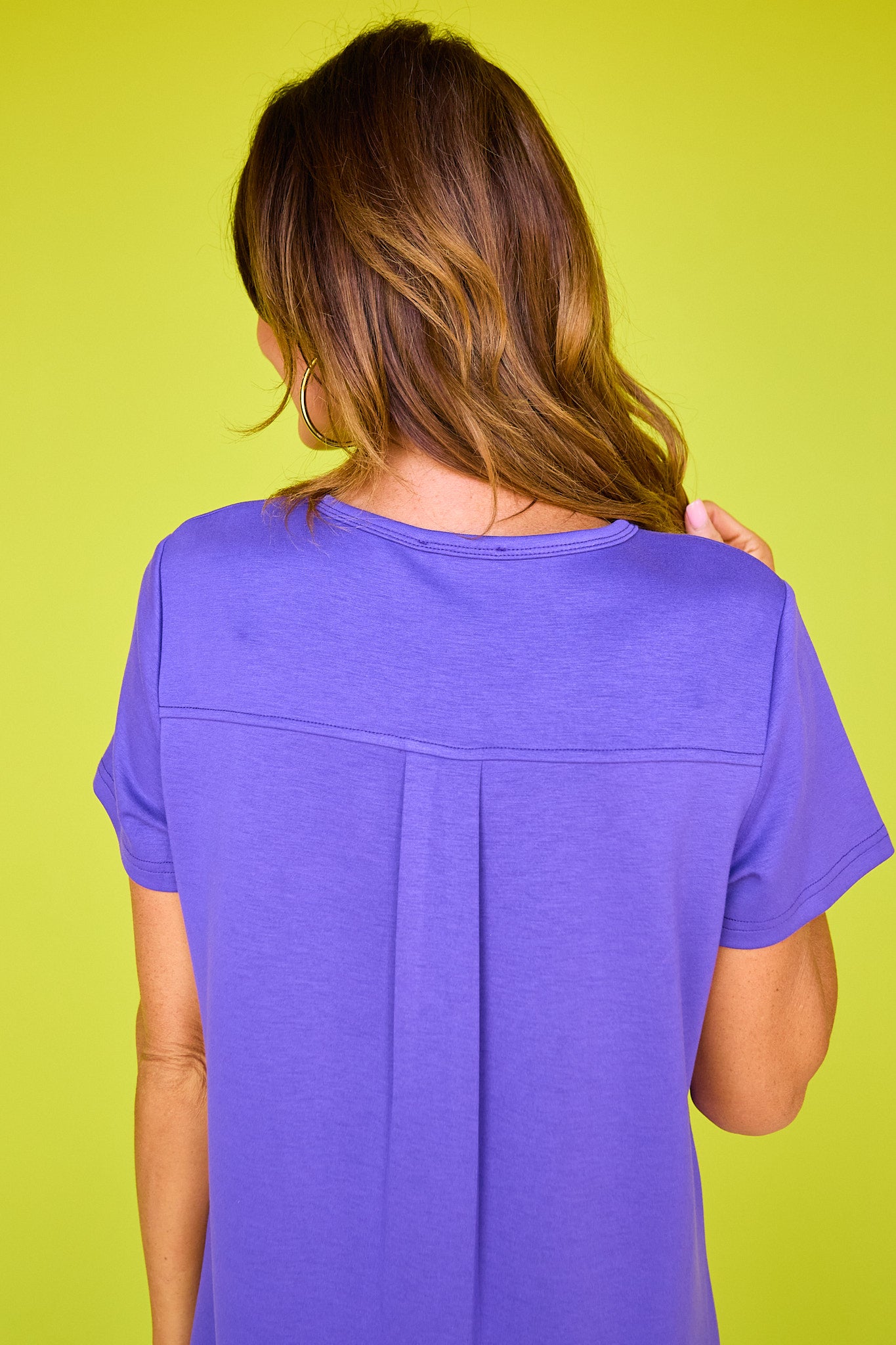 SSYS Aimee Purple Crew Neck Short Sleeve Air Dress