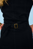 SSYS Reba V Neck Collar Black Denim Dress