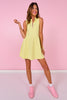 SSYS Augusta Contrast Zipper Scuba Dress In Butter Yellow