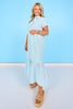 SSYS Holland Mix Stripe Dress In Blue