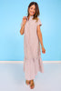 SSYS Holland Mix Stripe Dress In Mocha