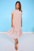 SSYS Holland Mix Stripe Dress In Mocha