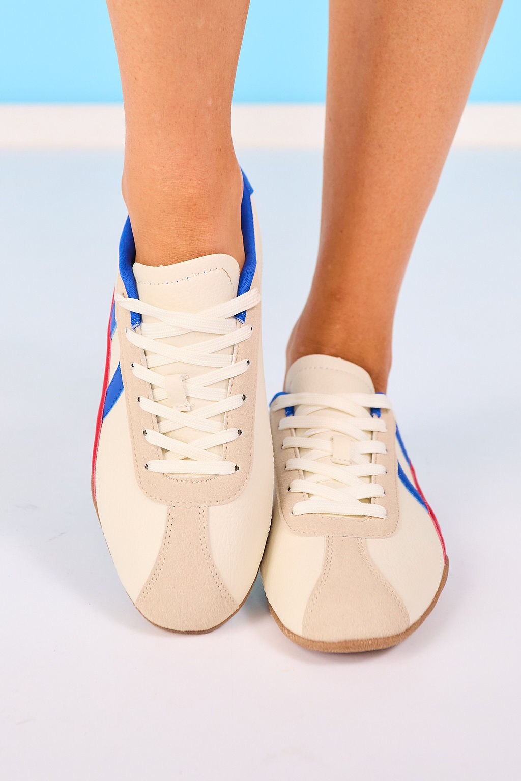 Red and Blue Contrast Sneakers