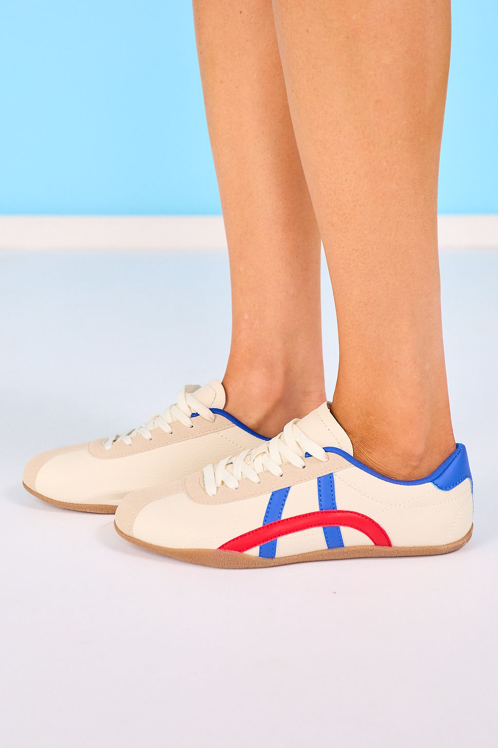 Red and Blue Contrast Sneakers