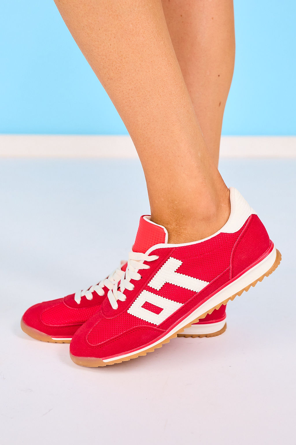 Red and White Retro Sneakers