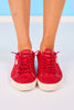 Vintage Havana Red Suede Cord Lace Sneakers