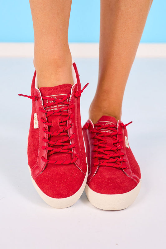 Vintage Havana Red Suede Cord Lace Sneakers
