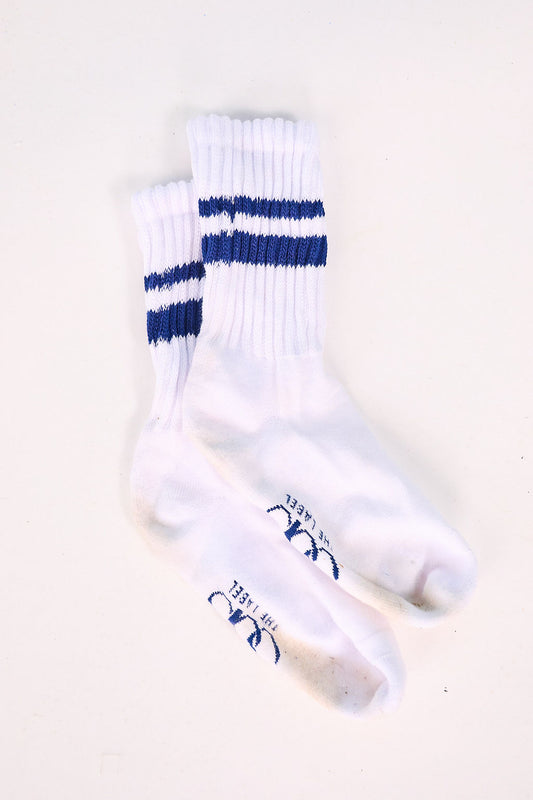 SSYS White Navy Stripe Chunky Knit Socks