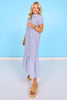 SSYS Holland Mix Stripe Dress In Navy