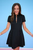 SSYS Lainey Animal Everyday Puff Sleeve Drop Waist Dress In Black