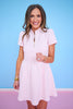 SSYS Lainey Animal Everyday Puff Sleeve Drop Waist Dress In Pink