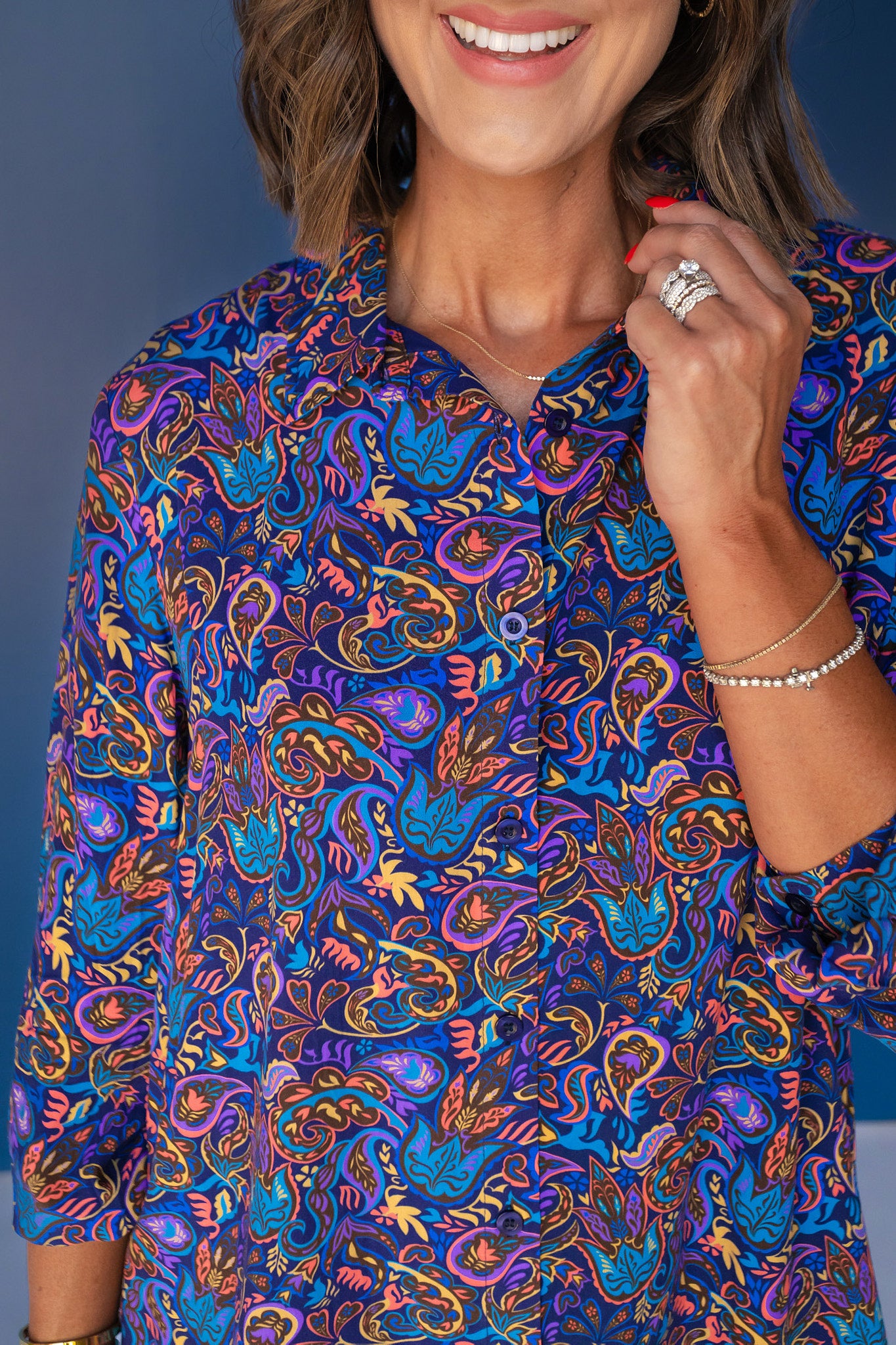SSYS Larissa Printed Poplin Shirt Dress In Paisley