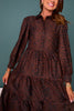 SSYS Emery Long Sleeve Dress In Brown Striped Animal