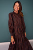 SSYS Emery Long Sleeve Dress In Brown Striped Animal