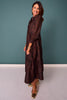 SSYS Emery Long Sleeve Dress In Brown Striped Animal